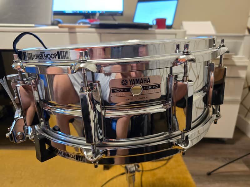 Yamaha SD-295 5.5x14" 10-Lug Steel Snare Drum 1980s - Chrome image 1