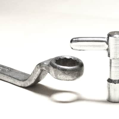 Ludwig Rail Consolette Tom Holder, Script Logo, Wrench & Vintage-Style Tuning Key  / Early 1960s  - NO SLIPPING / INSPECTED & TETSED image 6