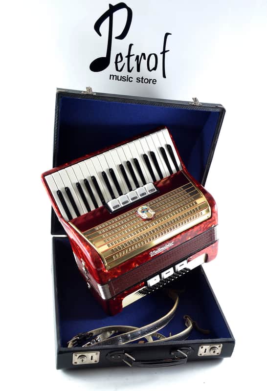 Vintage German Made TOP Piano Accordion Weltmeister 60 bass,8 sw.+Original Hard Case&Shoulder Straps image 1