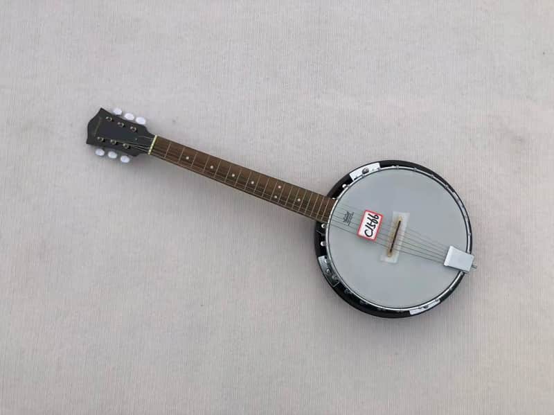 6 String Banjo Guitar in Black and Natural image 1