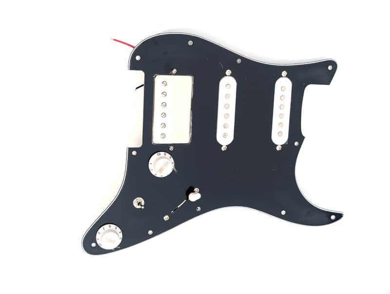 BLACK Hot Texas Blues loaded alnico V SSH Stagger Poles pickguard complete kit wired. image 1