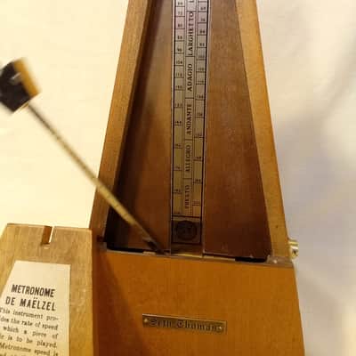 Fully Restored Vintage Seth Thomas Metronome No 10 Mid 1970s Birdseye Golden Maple, Serviced, Solid Brass Trim image 13