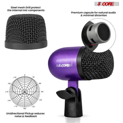 5 Core Conga Mic Snare Tom Set Professional XLR Cardioid Condenser Instrument Microphone Kit image 7