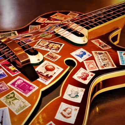 DEFIL MAMBO Bass 1968 Vintage Acoustic Electric like Hofner. By the Artist El Daga. One of a kind. image 15