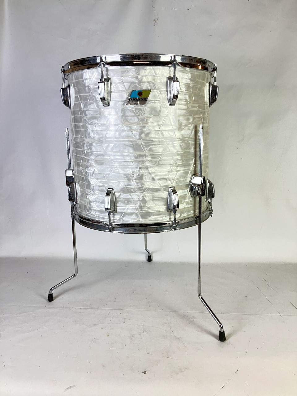 Ludwig 16x16"WMP Floor Tom Drum Vintage70s Blue/Olive 3Ply White Marine Pearl'79 — main photograph