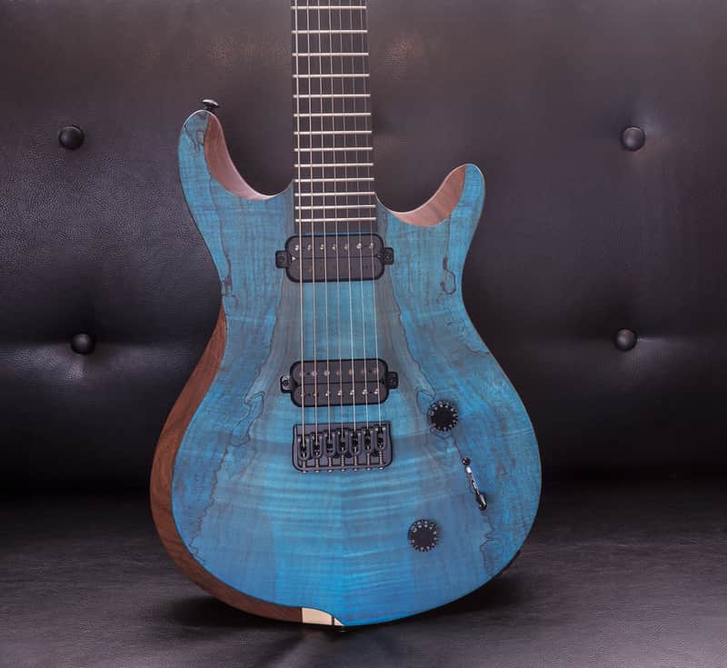 Jericho Guitars Baritone Edge 7 NT – Royal Blue Spalted Maple 2024 - Open Pore image 1