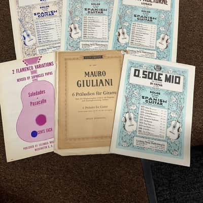 Used Vintage Retro Old Set of 13 different music books Spanish Guitar Century Certified Edition Classical Guitar image 2