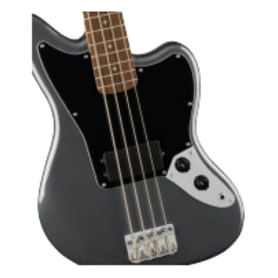 Squier Affinity Series Jaguar Bass H 4-String Right-Handed Electric Guitar with Maple Neck, Laurel Fingerboard, and 3-Ply Black Pickguard (Charcoal Frost Metallic) image 3