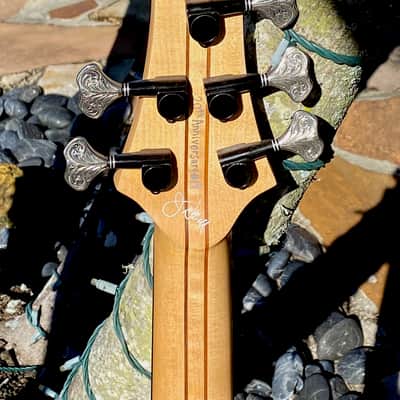 Warrior Isabella 5 string 20th Anniversary Bass 2015 - Very Special Ordered Buckeye Burl & Spalted Maple many factory photos of the build. image 6