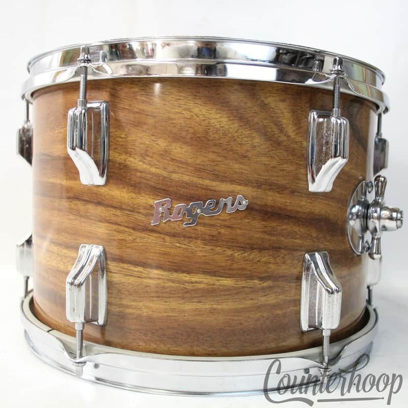 *Rogers 13x9"Koa Tom Drum Powertone Fullerton,CA Swivomatic USA Vintage 70s 9/72 image 1