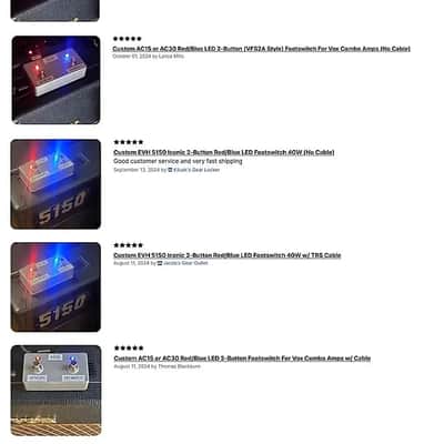Custom 2-Button Red/Blue LED Footswitch for Marshall DSL40CR DSL100HR DSL20CR DSL20HR (No TRS Cable) - PEDL-90012 image 5
