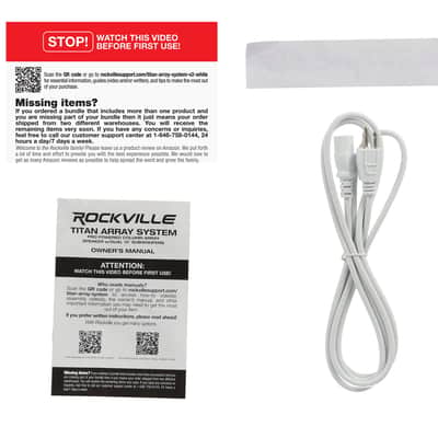 (2) Rockville TITAN ARRAY SYSTEM V2 WHITE Powered Column Speakers Dual 10" Subs image 11