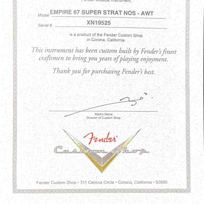 Fender Custom Shop Empire 67 Super Stratocaster HSS NOS - Arctic White #19525 image 13