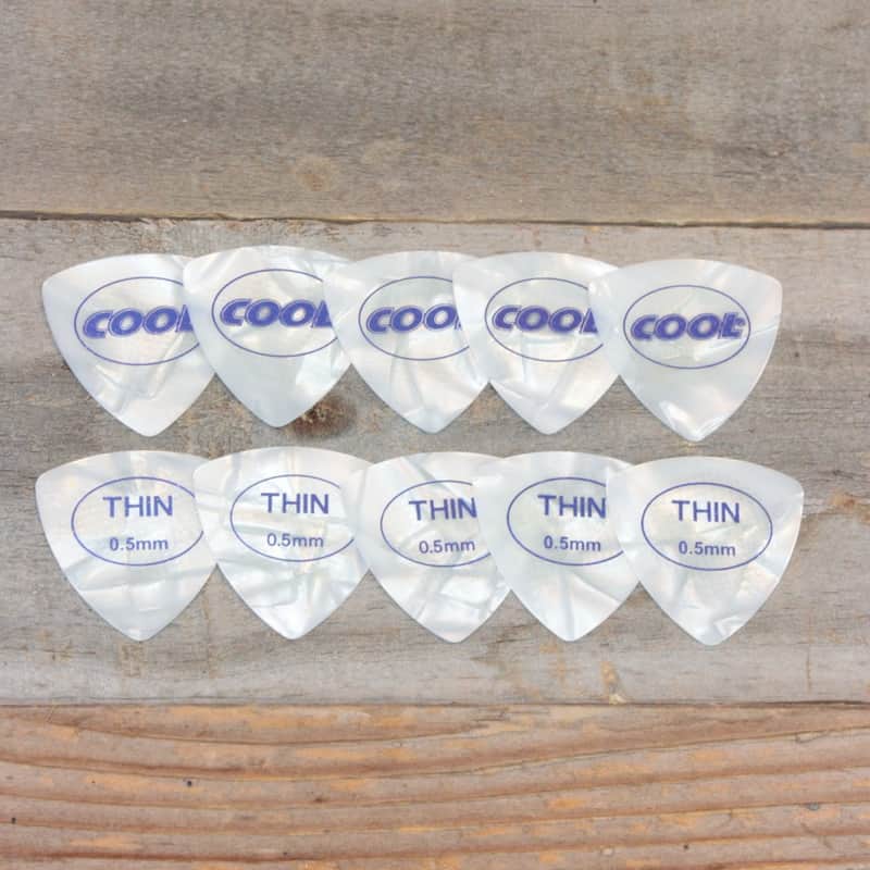 Cool Thin 0.5mm Elliptical Style Coolcell Rubberized Accu-Grip Set of 10 Picks image 1