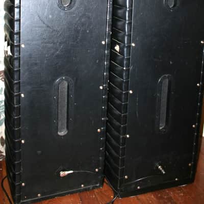 Pair of Kustom Tuck and Roll 302 PA 70's Black Speakers with 2-12" and 3-8" in each nice cabinet image 7