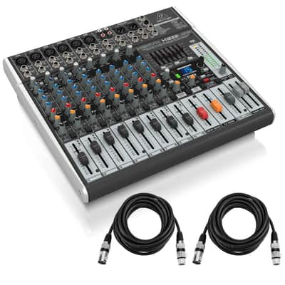 Behringer XENYX X1222USB Premium 12-Input 2/2-Bus Mixer with XENYX Mic Preamps and Compressors, British EQs - With 2 Pack 15' 8mm XLR Microphone Cables image 7