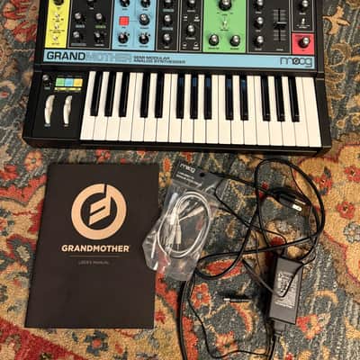 Moog Grandmother 32-Key Semi-Modular Analog Synthesizer 2018 - Present - Black / Multi-Colored Panel with Moog Dust Cover