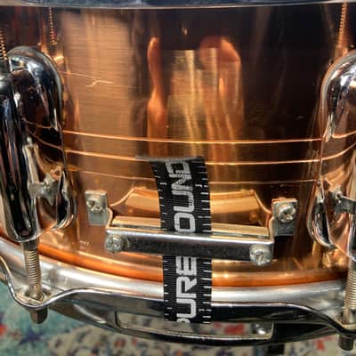 Slingerland - 5x14" Sound King, Lacquered Brass, 10-Lug Snare Drum, Zoomatic Throw-Off 1990s image 17