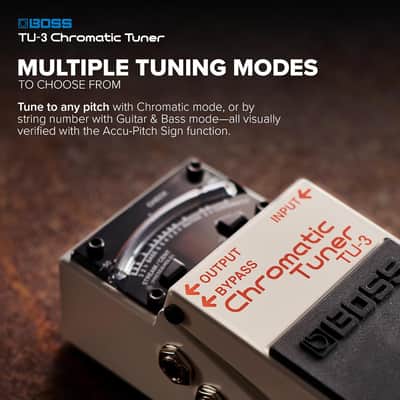 Boss TU-3 Chromatic Floor Tuner for Guitar and Bass | Industry-Standard Performance | Tank-Tough BOSS Stompbox Body | 21-Segment LED Meter | Accurate to +/- One Cent | Accu-Pitch Sign Function image 6