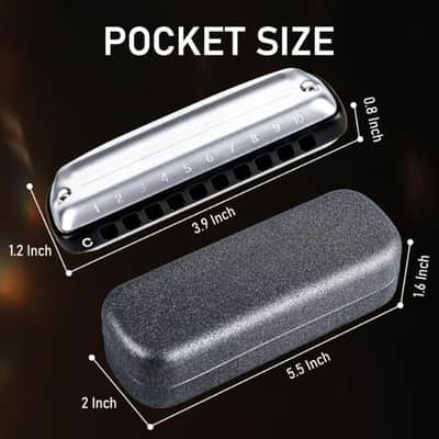 10 Harmonica, Professional 10 Holes Mouth Organ For All Levels Adults, Professionals and Players image 2