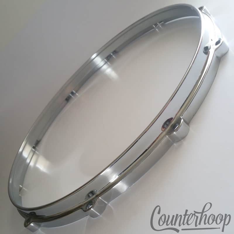 *Pearl 14" Die-Cast 10-Lug Snare Drum Batter Rim/Hoop Chrome* image 1