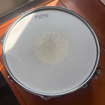 Ludwig L-404 Acrolite 5x14" 8-Lug Aluminum Snare Drum with Rounded Blue/Olive Badge 1979 - 1993 - Gray image 3