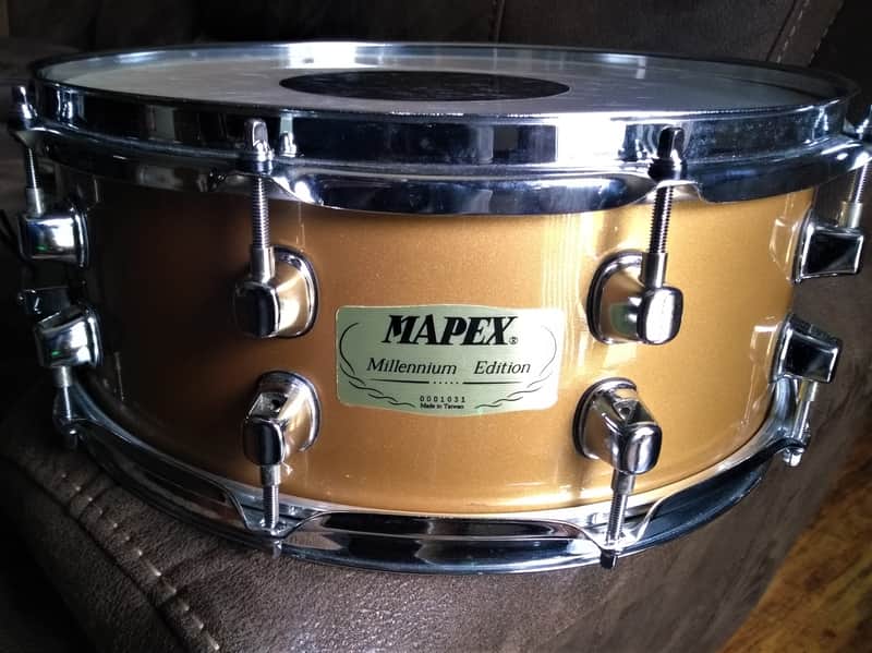 MAPEX RARE Millennium Edition Snare Drum Gold Metallic Lacquer image 1