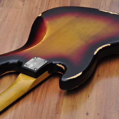 Vintage VJ74 Icon Fretless Bass - Sunset Sunburst image 17