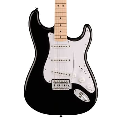 Used Squier Sonic Stratocaster Electric Guitar - Black w/ Maple FB image 1