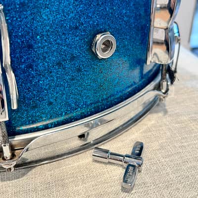1950's WFL 4 Piece Drum Kit, Blue Aqua Sparkle, Complete W / Cases, Drop Dead Gorgeous image 12
