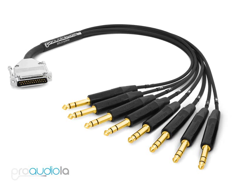 Premium Analog DB25 to TRS | Mogami W2932 & Neutrik Gold Connectors | 3 feet | 3 ft. | 91 cm (Black) image 1