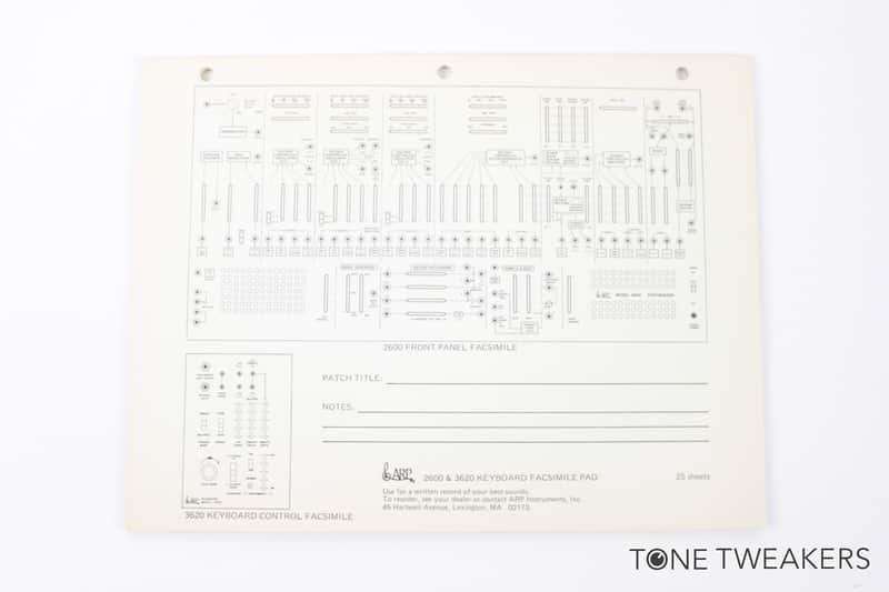 ARP 2600 3620 Keyboard Facsimile Pad 23 Blank Patch Sheets VINTAGE SYNTH DEALER image 1
