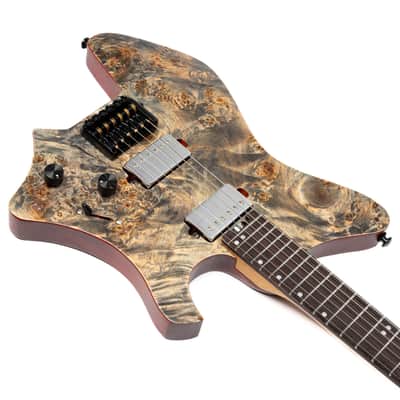 Eart GW2 Headless Electric Guitar, Right Handed, Roasted Padauk+Poplar Burl Body, 24 Stainless Steel Frets image 8
