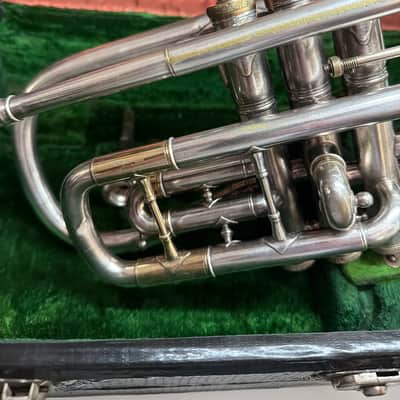 True Tone  Buescher C14 Virtuoso Cornet " 1912 - Silver Plated image 2