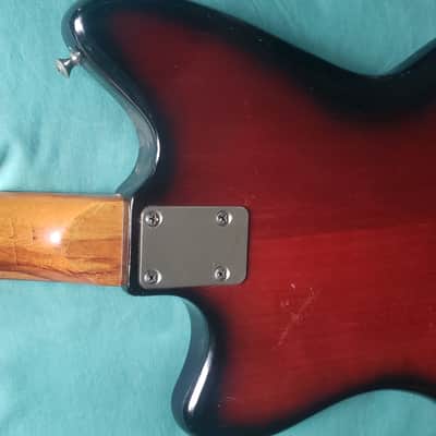 Vintage 60s Japan Teisco Bobcat Solid Single Coil Electric Guitar Red Black image 12
