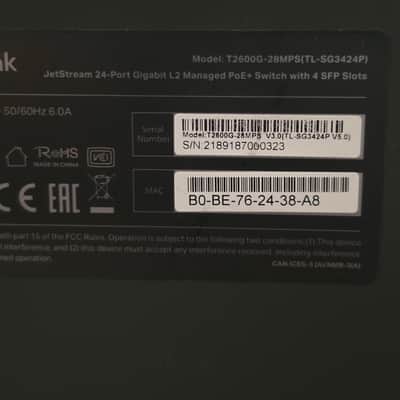 TP-Link Network Switch - Model: T2600G-28MPS 2019 image 6