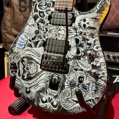 Sterling JP50 by Music Man “ Custom Al’s Paint SKULLS “ 2026 - Satin Black & Silver image 7