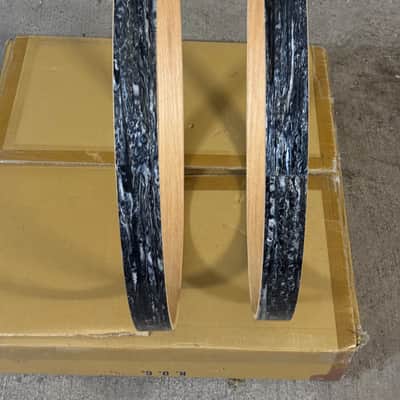 23” Classic Maple Bass Drum Hoops Pair - Vintage Black Oyster image 2
