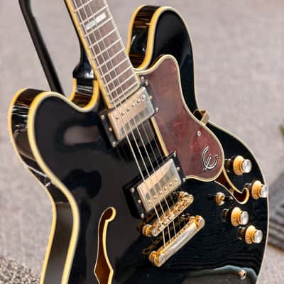 Epiphone Sheraton II Hollowbody Electric Guitar, Made in Korea, Ebony image 2
