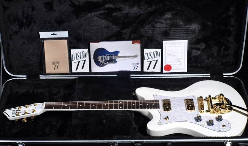 Custom 77 Lefty Lust For Life Deluxe Montana's Fate White Guitar - Hardshell Included image 1