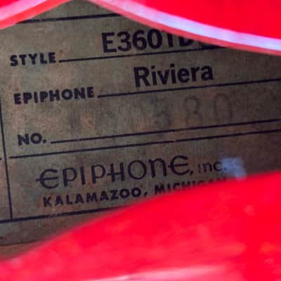 Epiphone Riviera E360TD 1967- Cherry image 13
