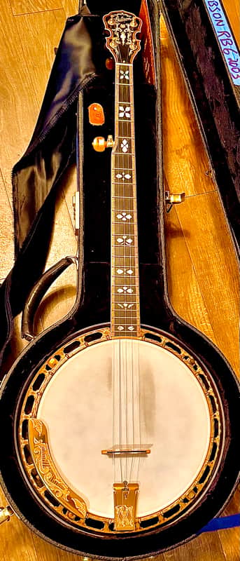 Gibson RB6 Gold Sparkle With Custom Bella Voce Engravings 5 String Banjo 1999 image 1