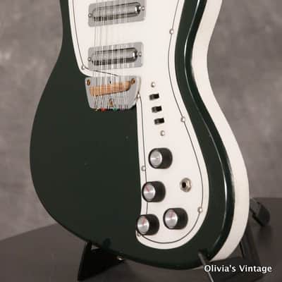 original 1967 Danelectro SLIMLINE DANE B3N 12-string DARK GREEN!!! image 6