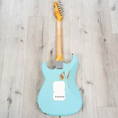 Fender Custom Shop Limited Edition 1964 L-Series Stratocaster Heavy Relic Guitar, Aged Daphne Blue image 5
