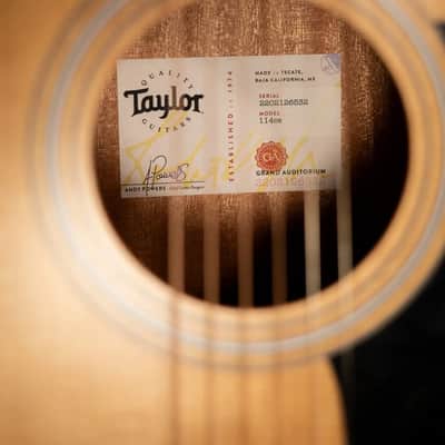 Taylor 114ce Grand Auditorium Acoustic-Electric Guitar with Gig Bag image 14