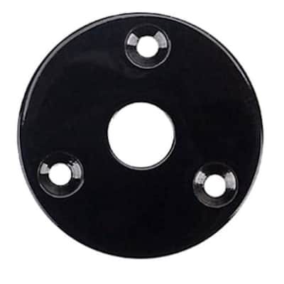 Guitar Parts - JACK PLATE Flat Flush ROUND - BLACK image 1