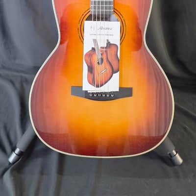 Alvarez LT70e Herringbone 12-Fret Auditorium Acoustic-Electric Guitar Sunset Finish w/ Soft Case image 1