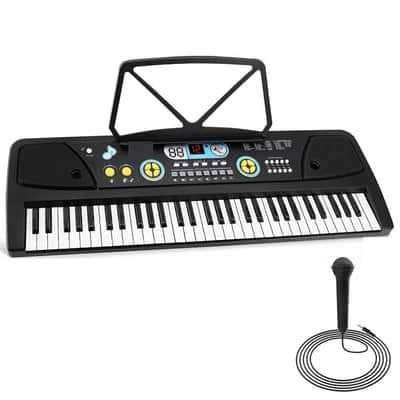 Portable Digital Piano Keyboard w/ Rechargeable Battery & Microphone 61 Key image 1