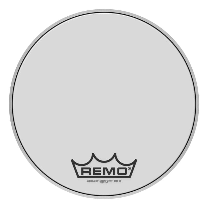 REMO BR-1214-00 14" AMBASSADOR SMOOTH WHITE BASS DRUM HEAD image 1