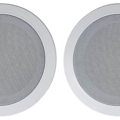 4 Rockville HC55-16 White 5.25" 300 Watt In-Ceiling Home Theater Speakers 16 Ohm image 1